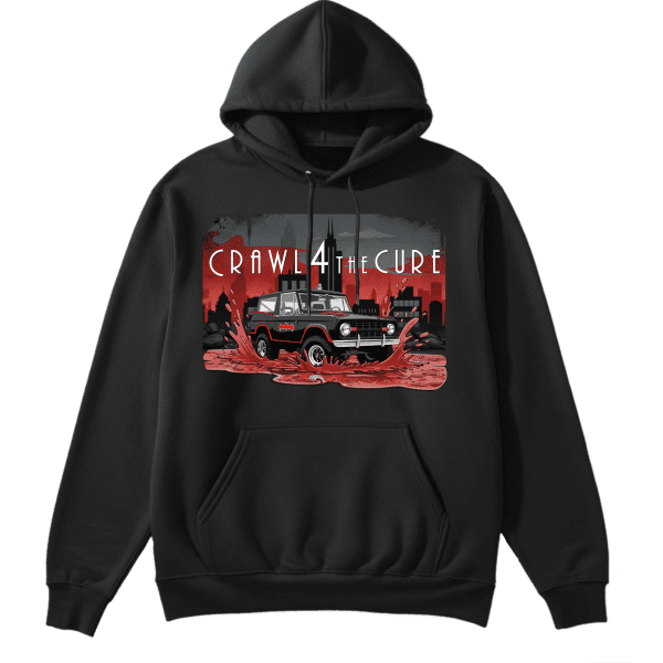 Crawl 4 the Cure 2025 Batman Themed Bronco Black Hoodie