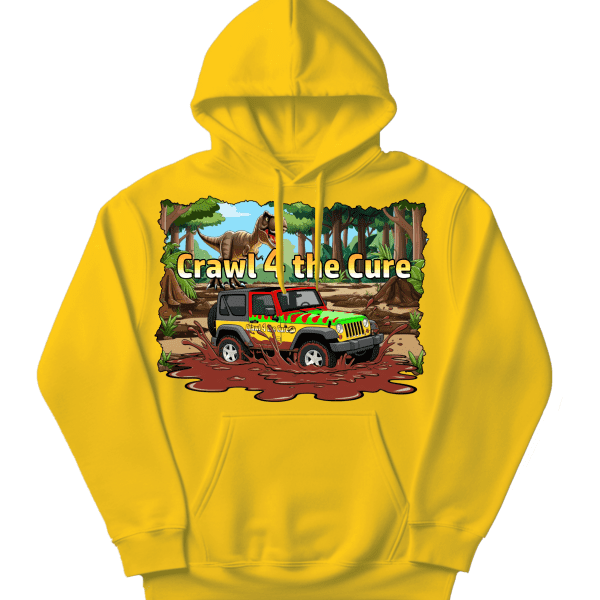 Crawl 4 the Cure 2025 Jurassic Park Jeep Yellow Hoodie